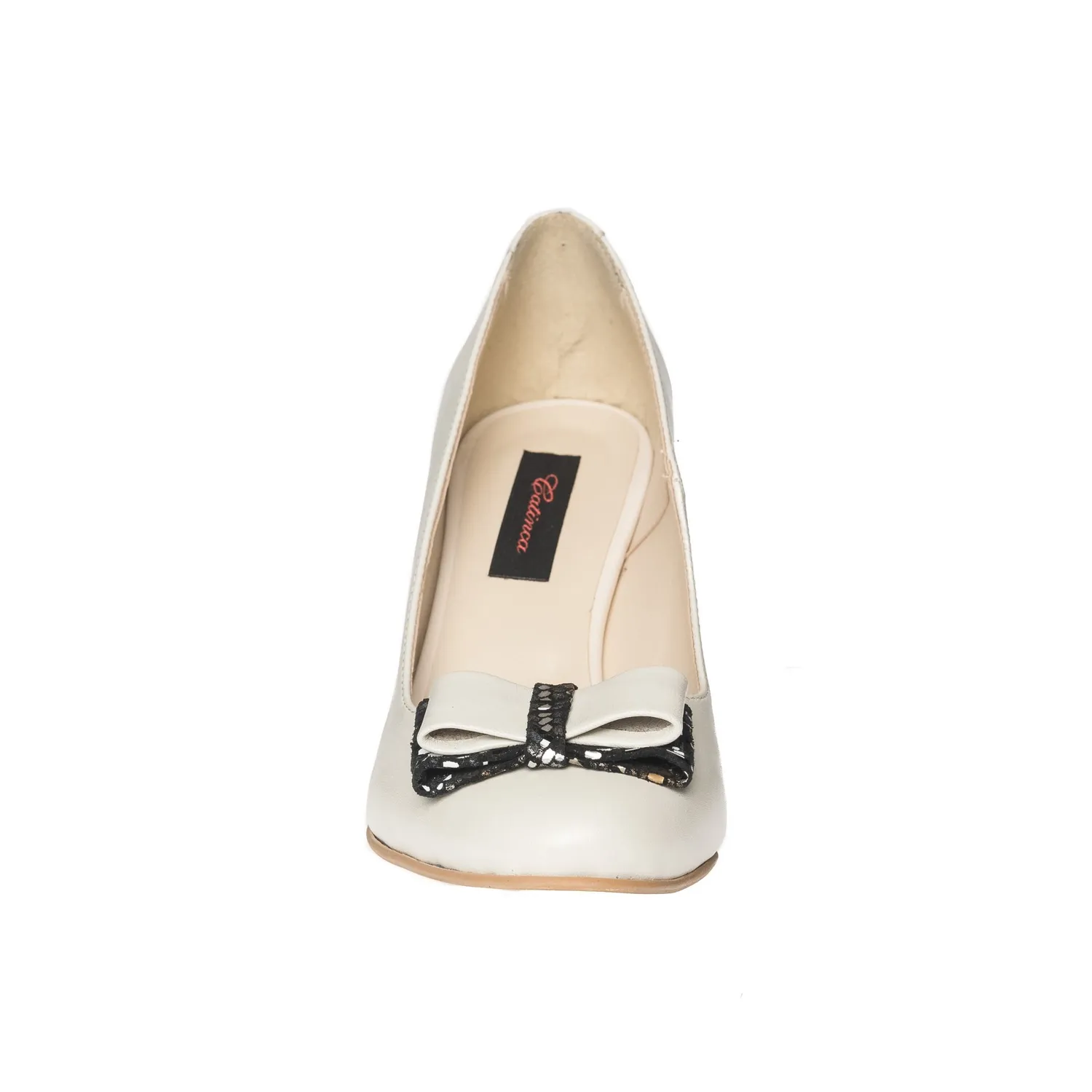 Catinca Shoes R5 BMA pantofi piele bej toc asimetric
