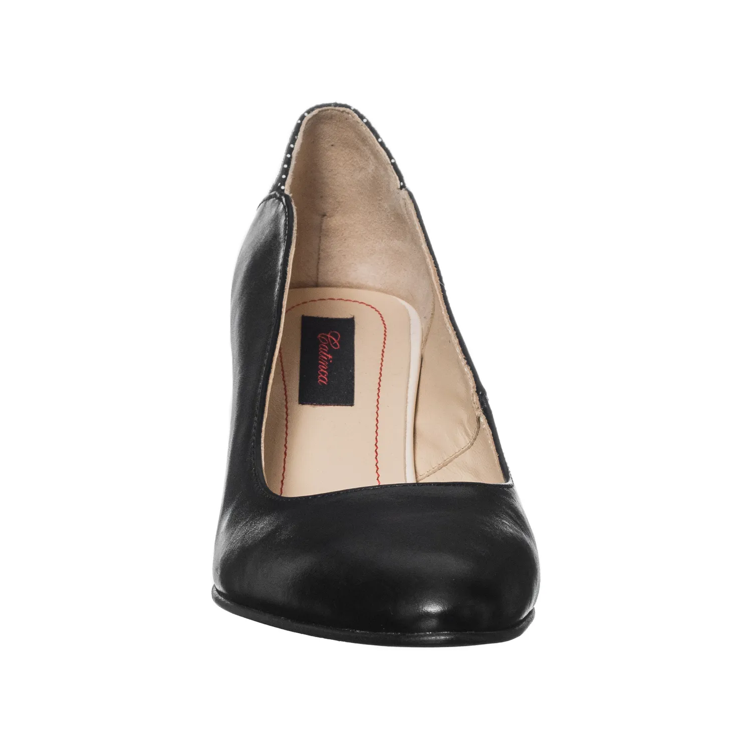 Catinca Shoes R9 NTB pantofi piele negru toc buline