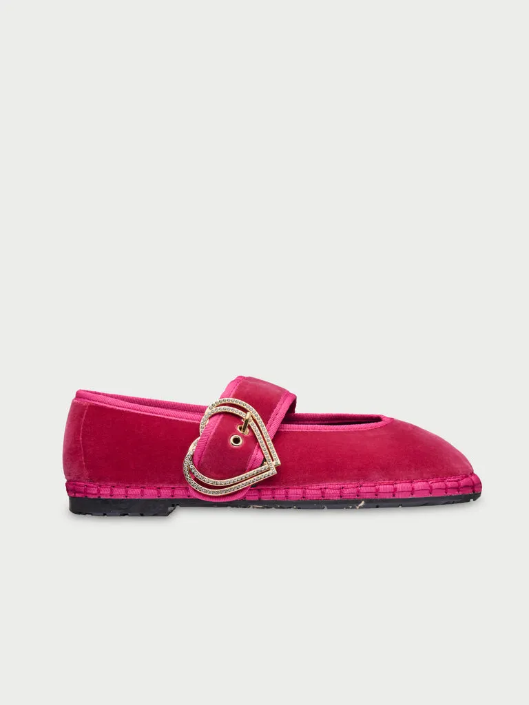 Flagelus Sophie Love Pink pantofi mary jane roz catifea