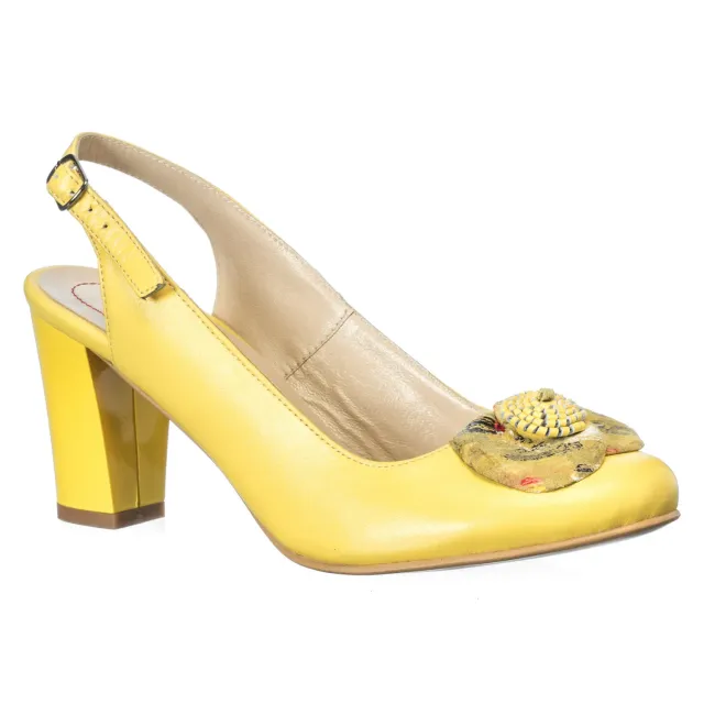 Catinca Shoes F5 G sandale damă piele galben