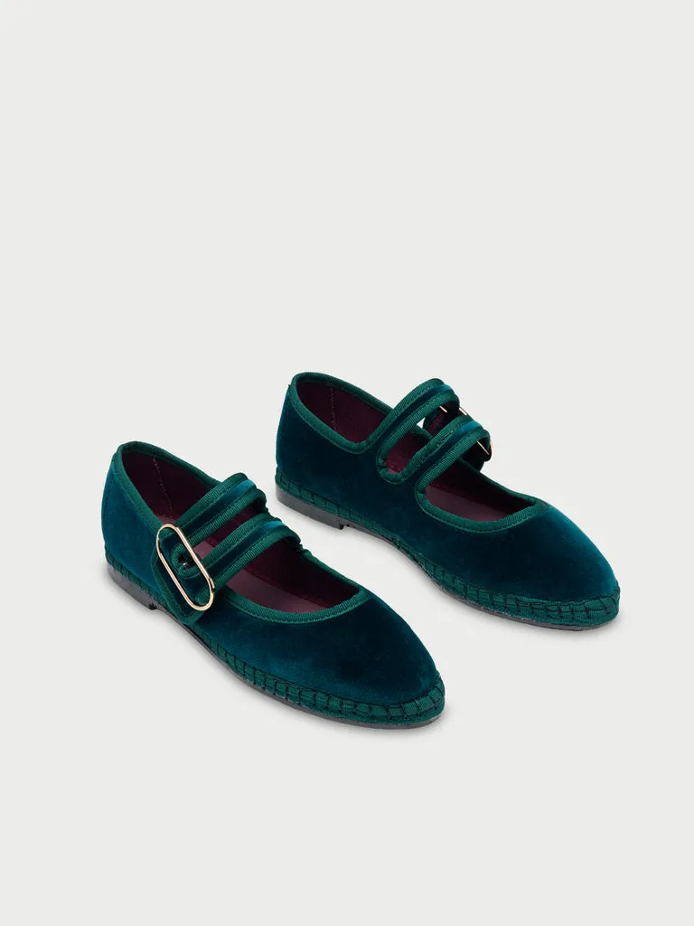 Flagelus Matilda Petrol pantofi mary jane verde inchis
