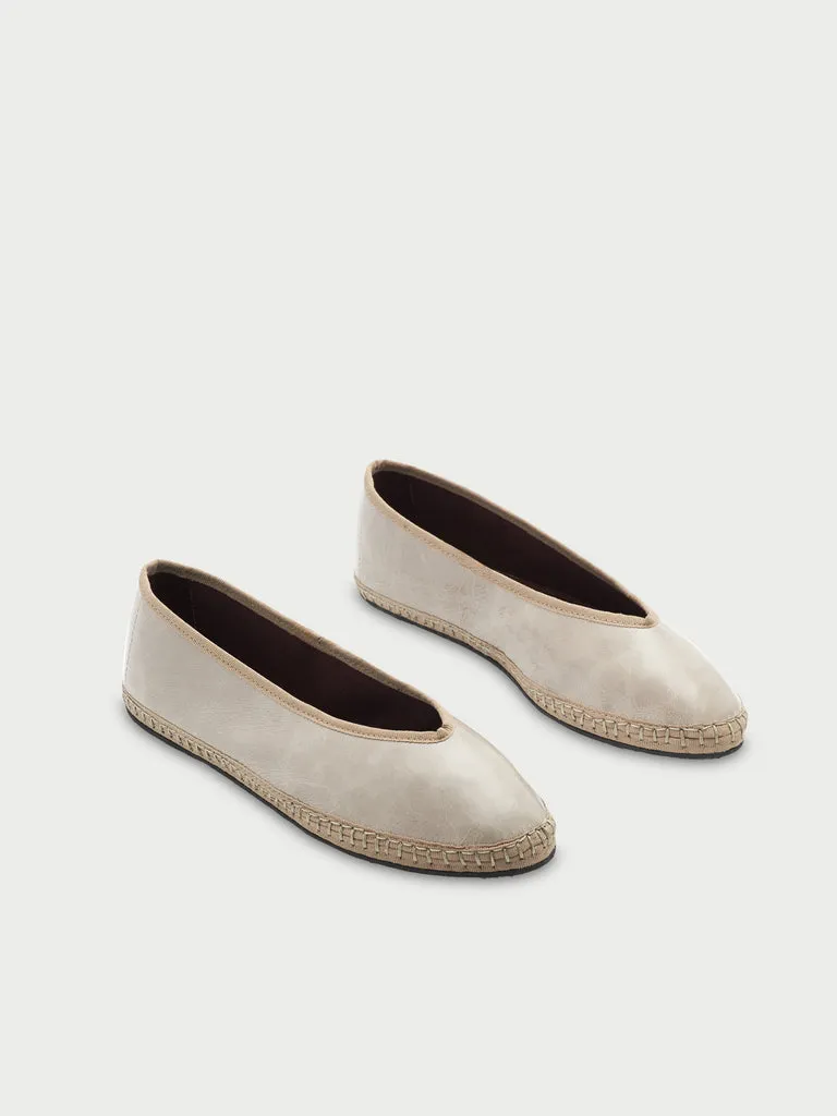 Flagelus Lisbeth Sand balerini bej piele naturala