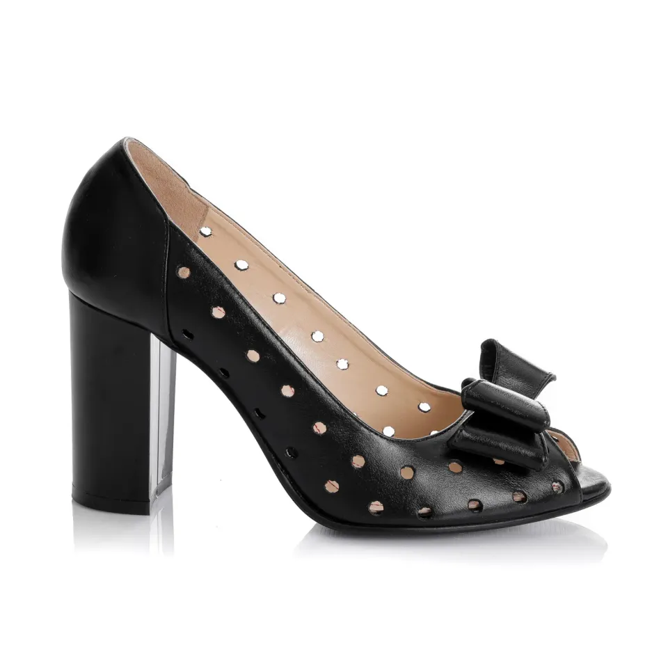 Catinca Shoes F23 NB pantofi dama piele negru box