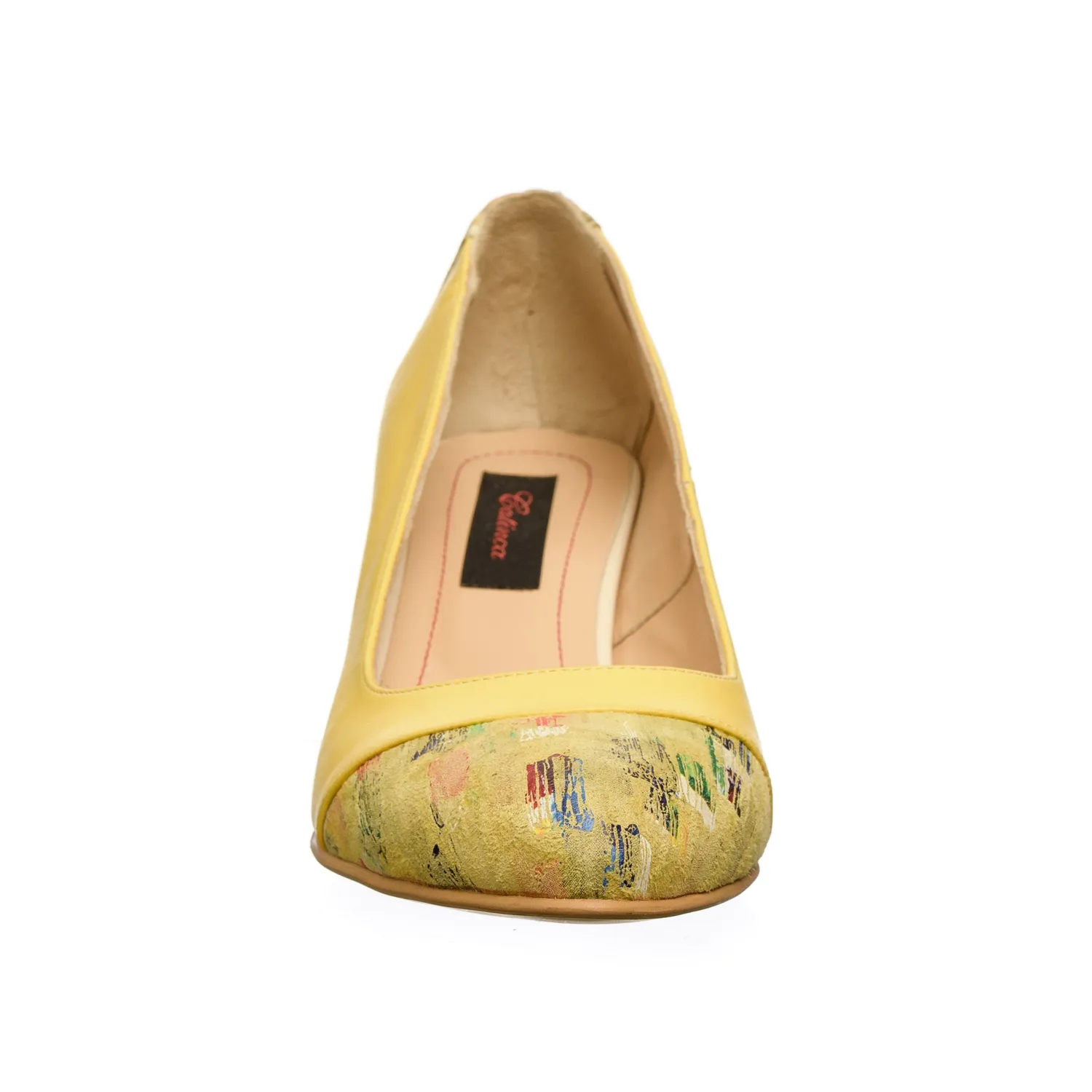 Catinca Shoes Galben Pictura A5 GP pantofi dama galbeni piele