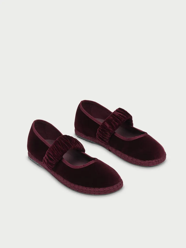 Flagelus Cinderella Mafalda Wine pantofi bordo catifea