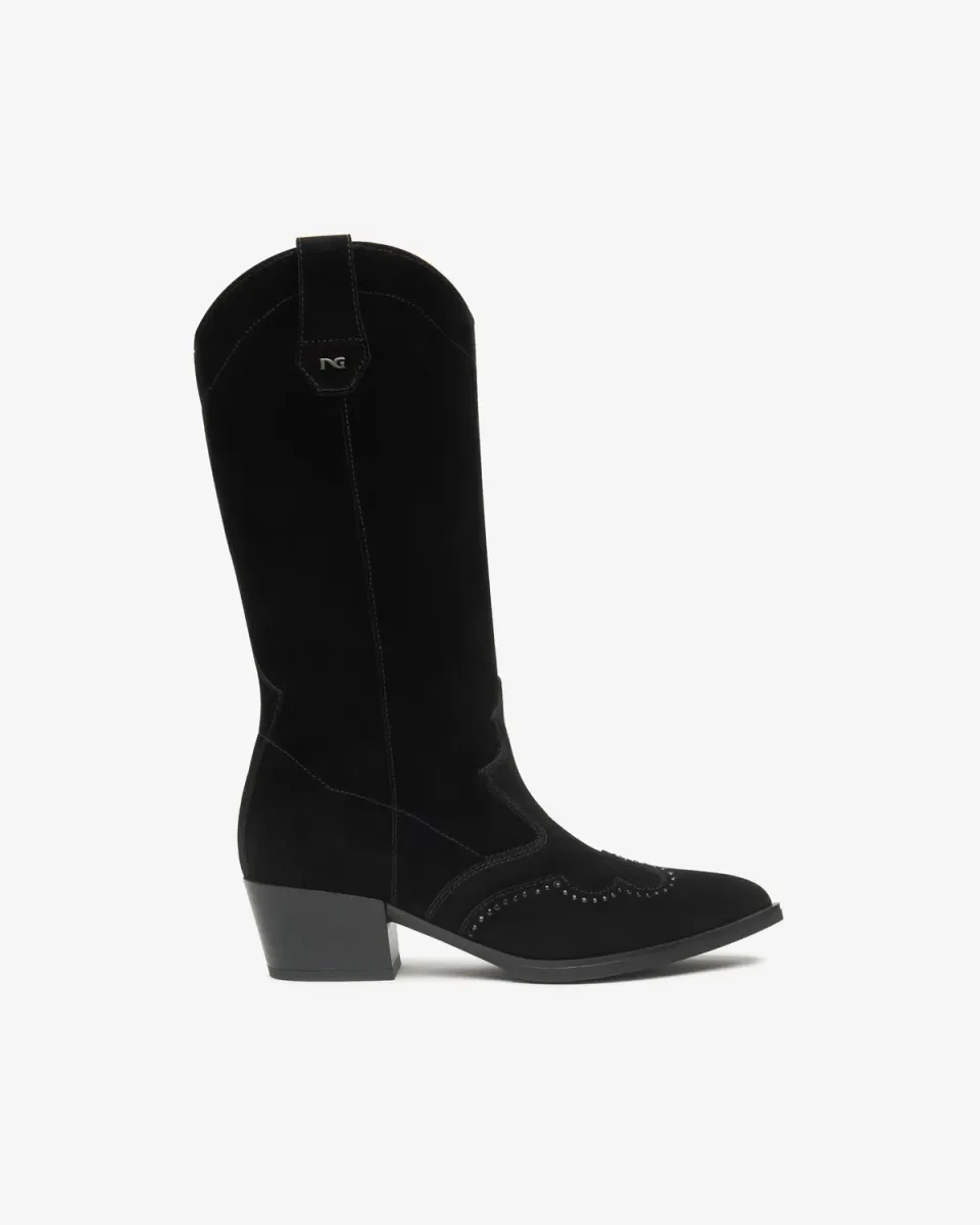 NeroGiardini cizme cowboy dama piele intoarsa western