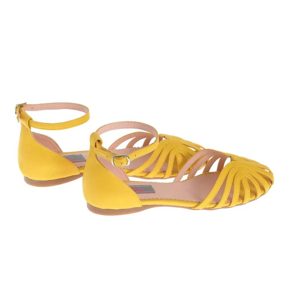 Ana Urbana Shoes Simplicity sandale galbene piele naturala