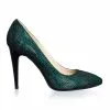 Catinca Shoes 2691 VSC pantofi stiletto piele verde sclipici