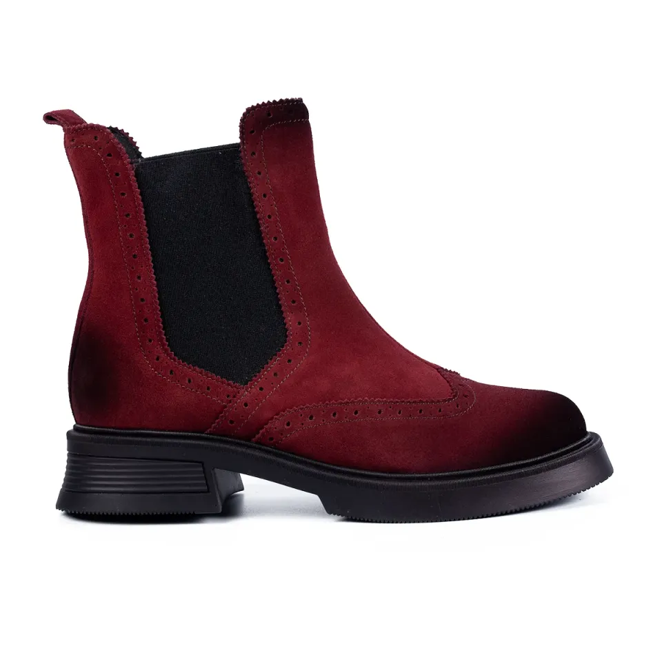 Lucas Shoes 400 ghete damă roșii piele naturală