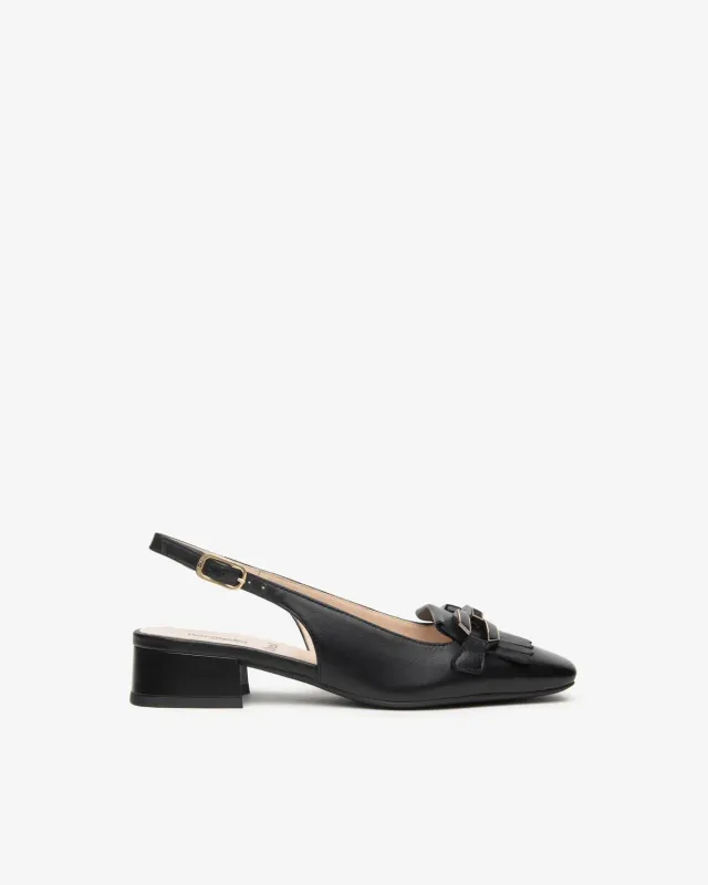 NeroGiardini pantofi dama slingback piele decupati vara