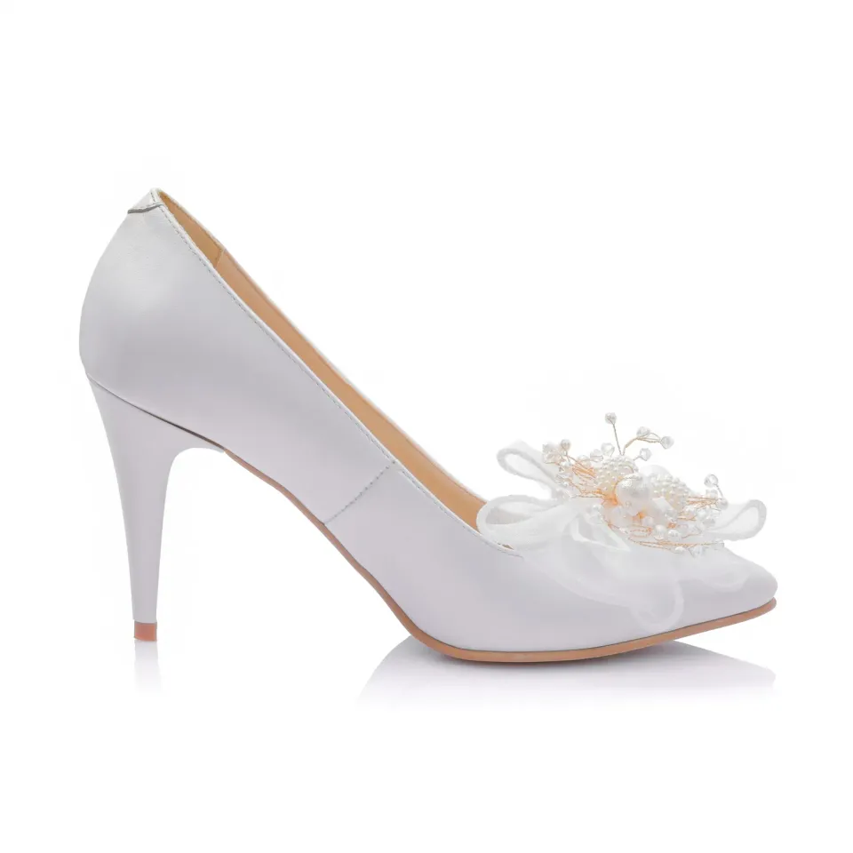 Catinca Shoes A16 ALB pantofi dama albi piele box