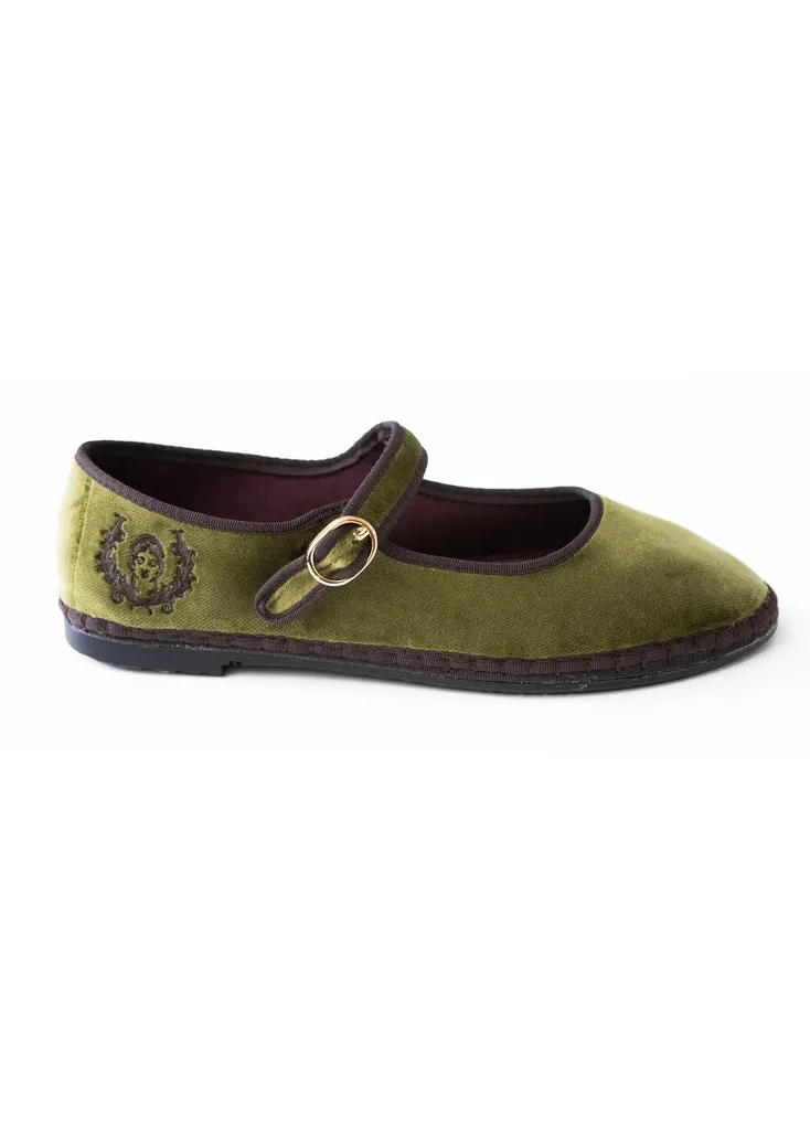 Flagelus HARA Kiara Goddess pantofi Mary Jane verzi