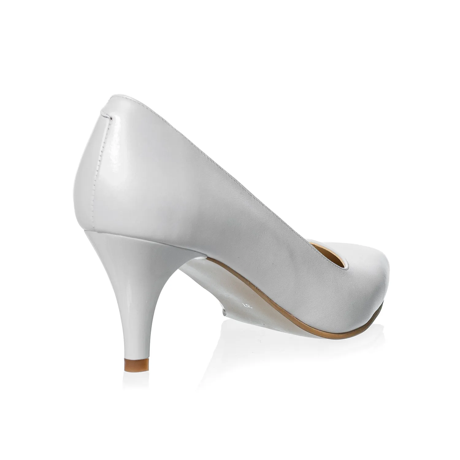 Catinca Shoes A19 AS pantofi piele alb sidef