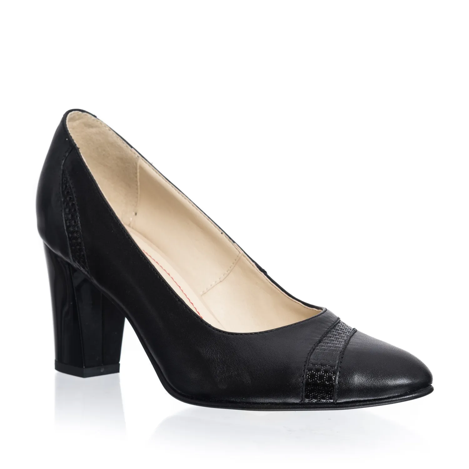 Catinca Shoes 114 NP pantofi dama piele negru puncte