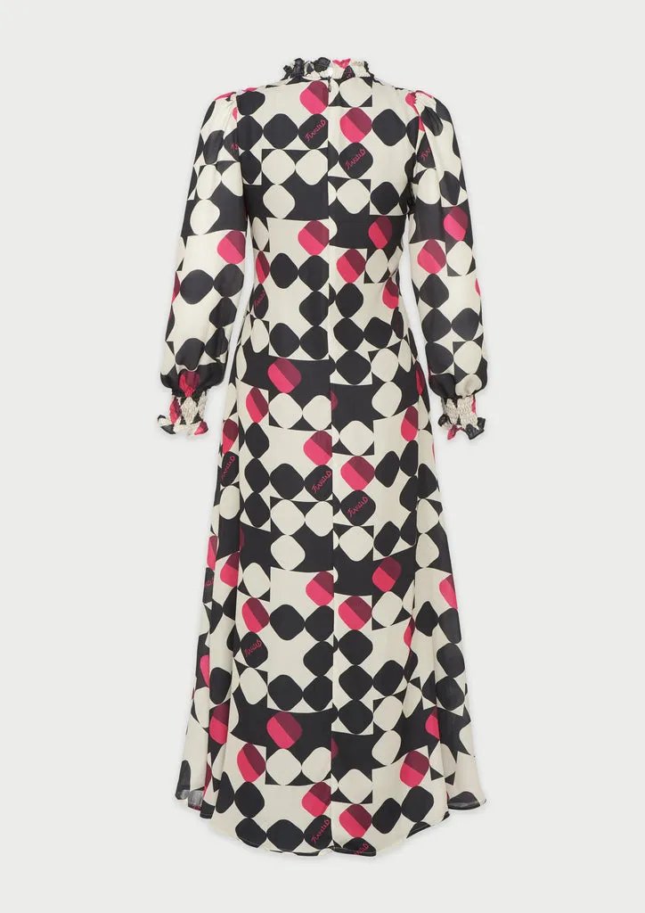 Flagelus Pride & Preppy Pink rochie lunga matase