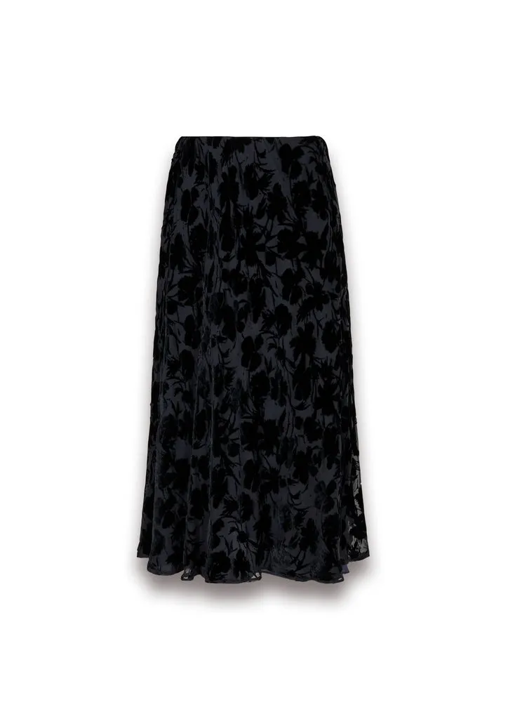 Flagelus Ginevra fusta midi neagra catifea
