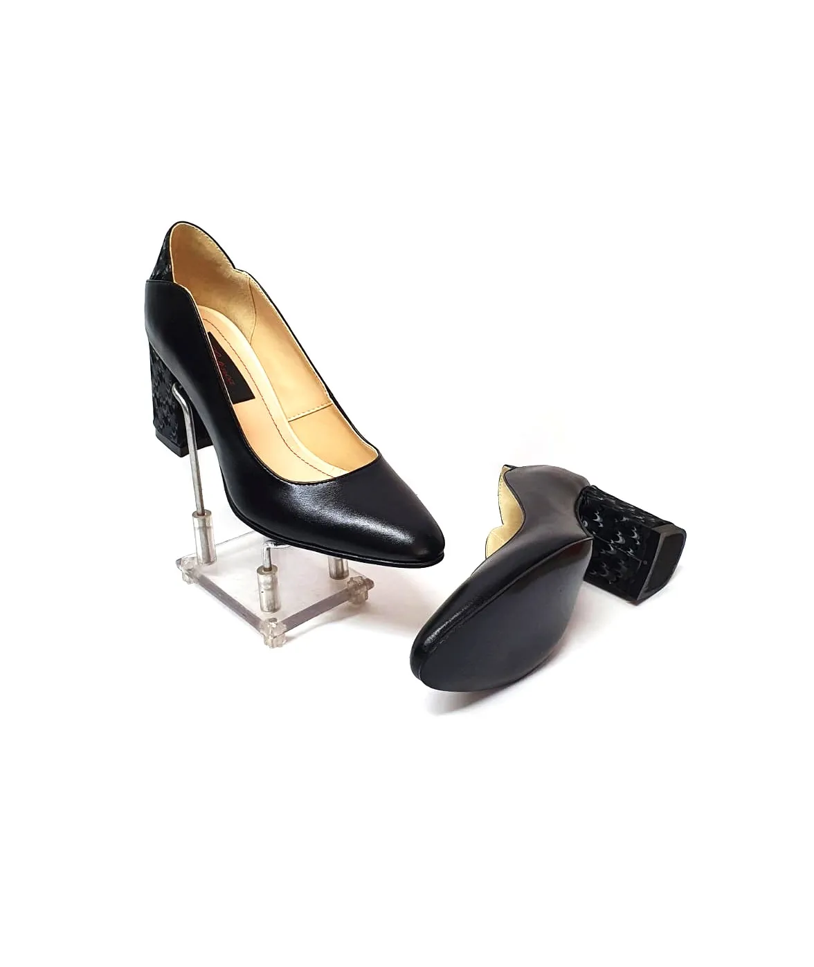 Catinca Shoes R9 NBN3D pantofi damă negru box piele naturală