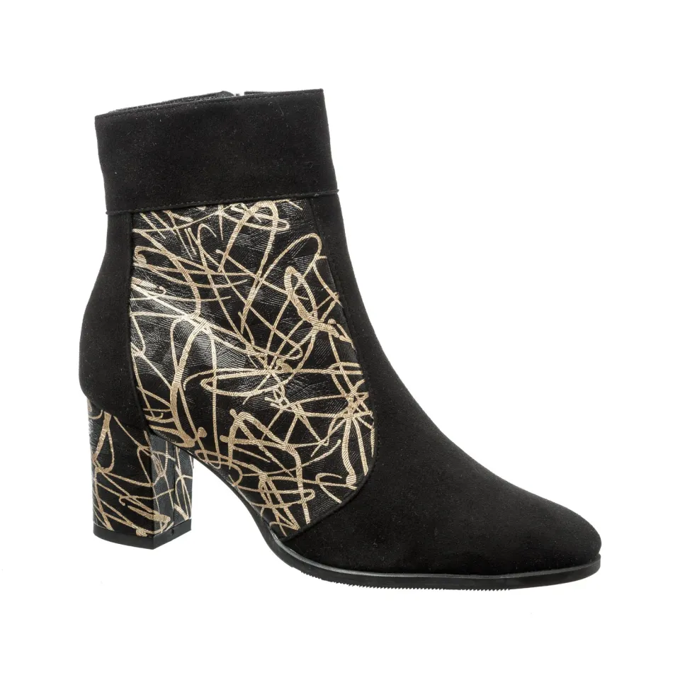 Catinca Shoes GX32 NAFA ghete piele negru antilopa