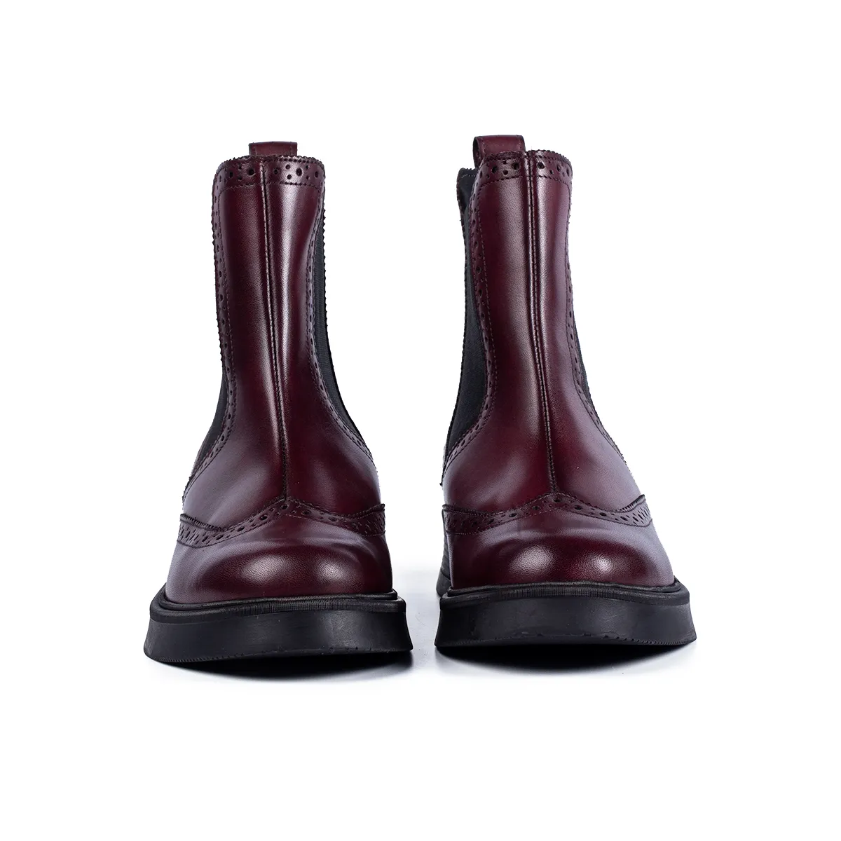 Lucas Shoes 400 ghete dama bordo piele naturala