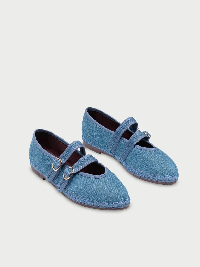 Flagelus Claire Denim Blue pantofi denim albastru