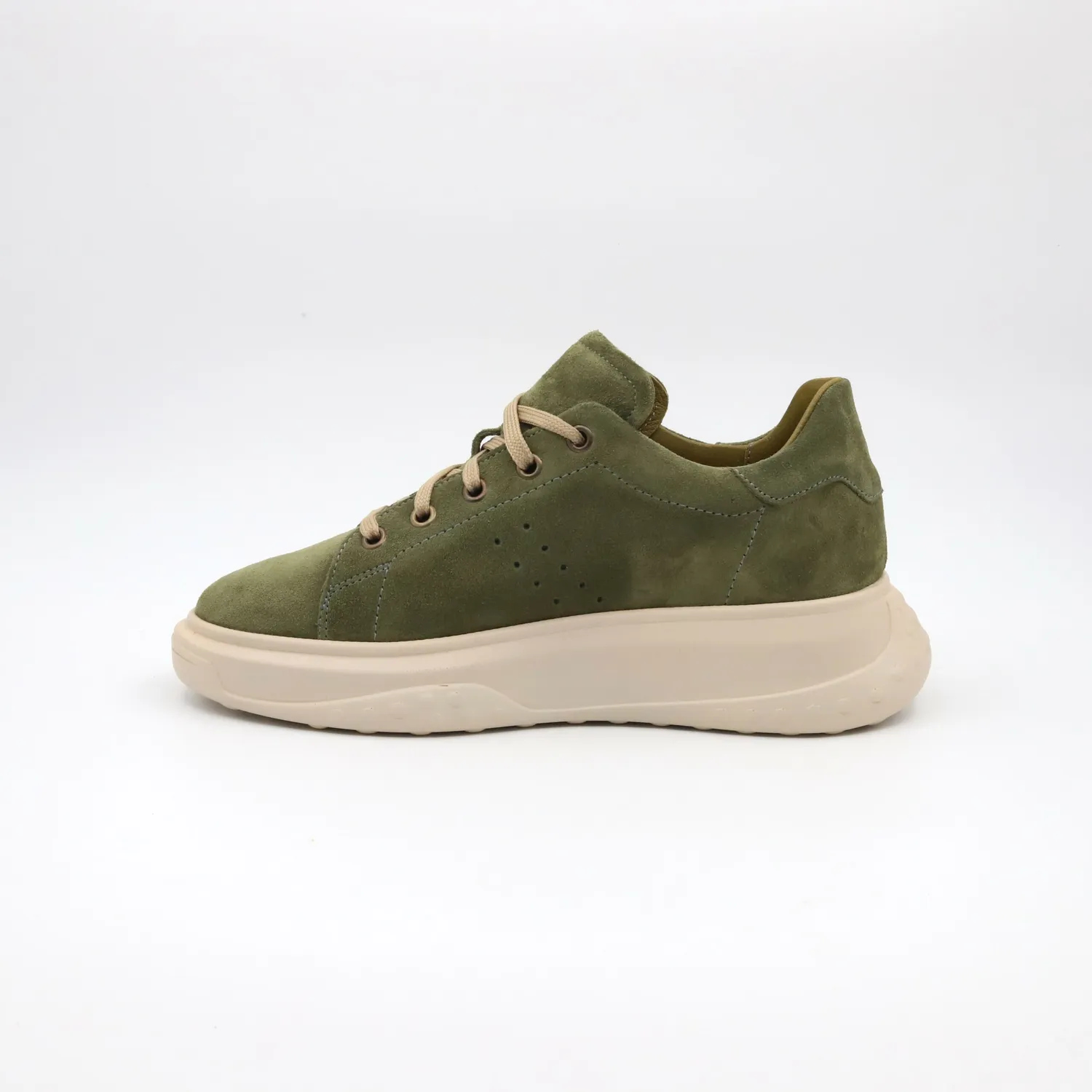 Lucas Shoes 5101 RV sneaker verde velur piele