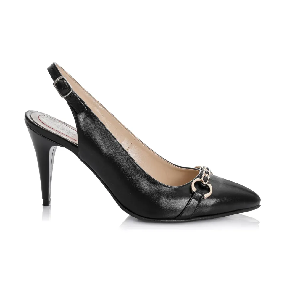 Catinca Shoes D47 N sandale piele naturala negru box
