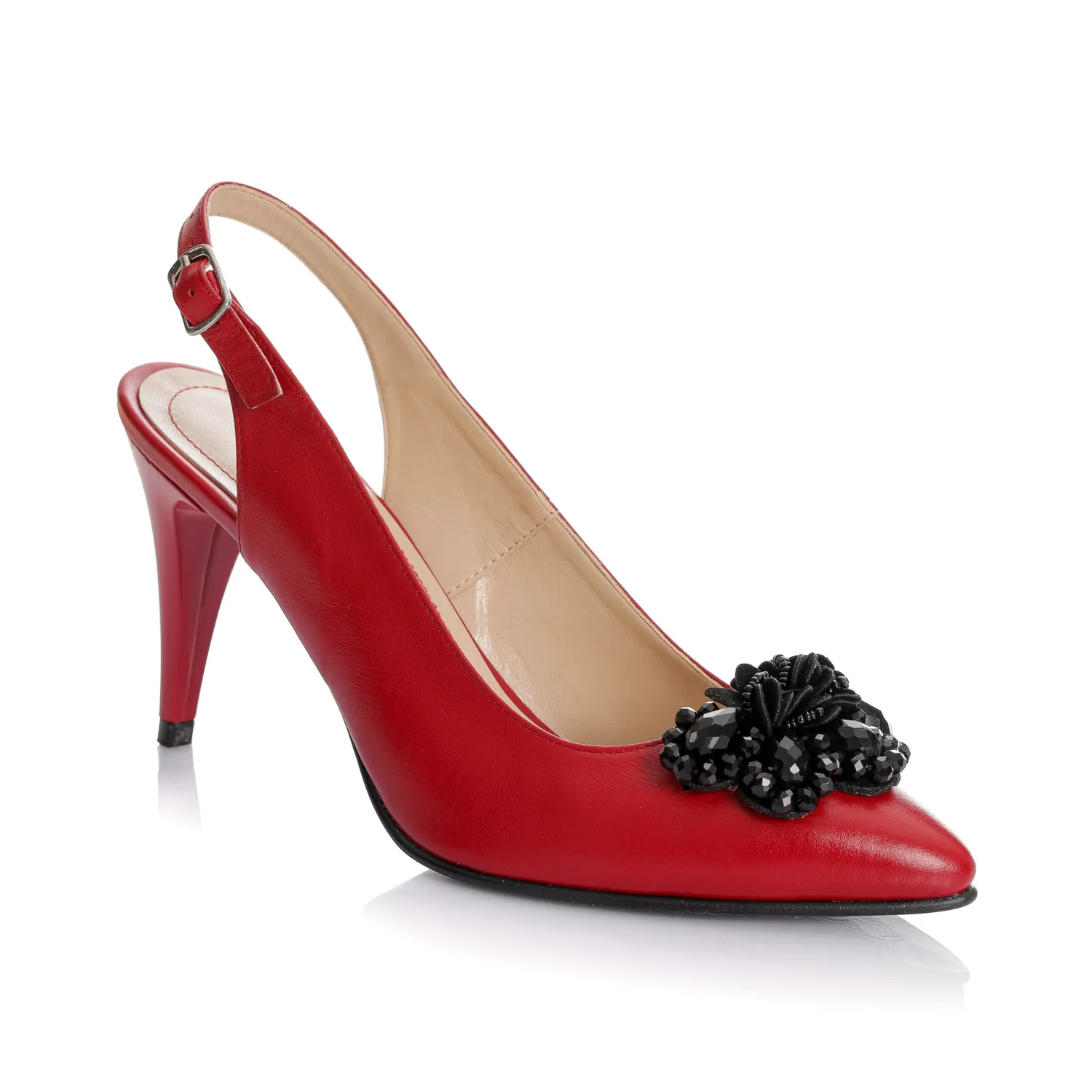 Catinca Shoes D43 RB sandale dama piele naturala rosu box