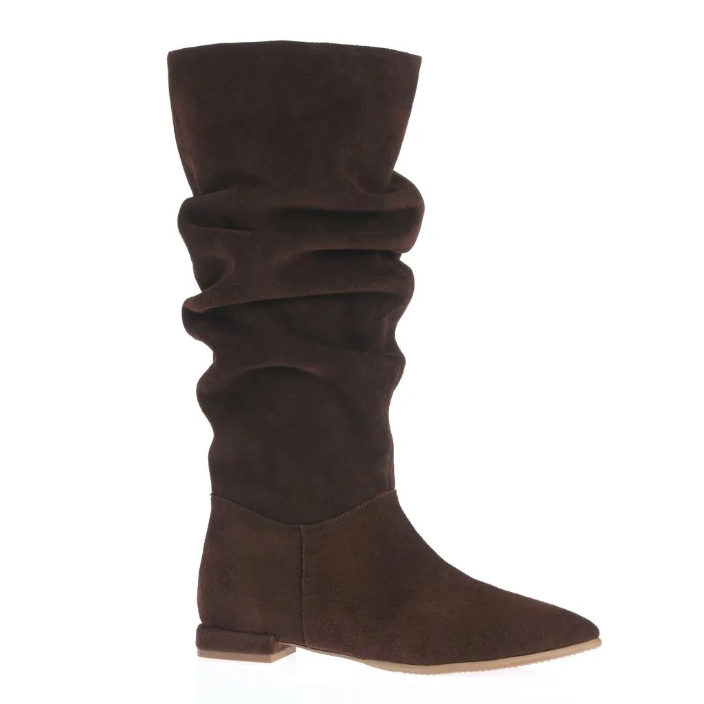 Ana Urbana Shoes Illona cizme maro piele intoarsa
