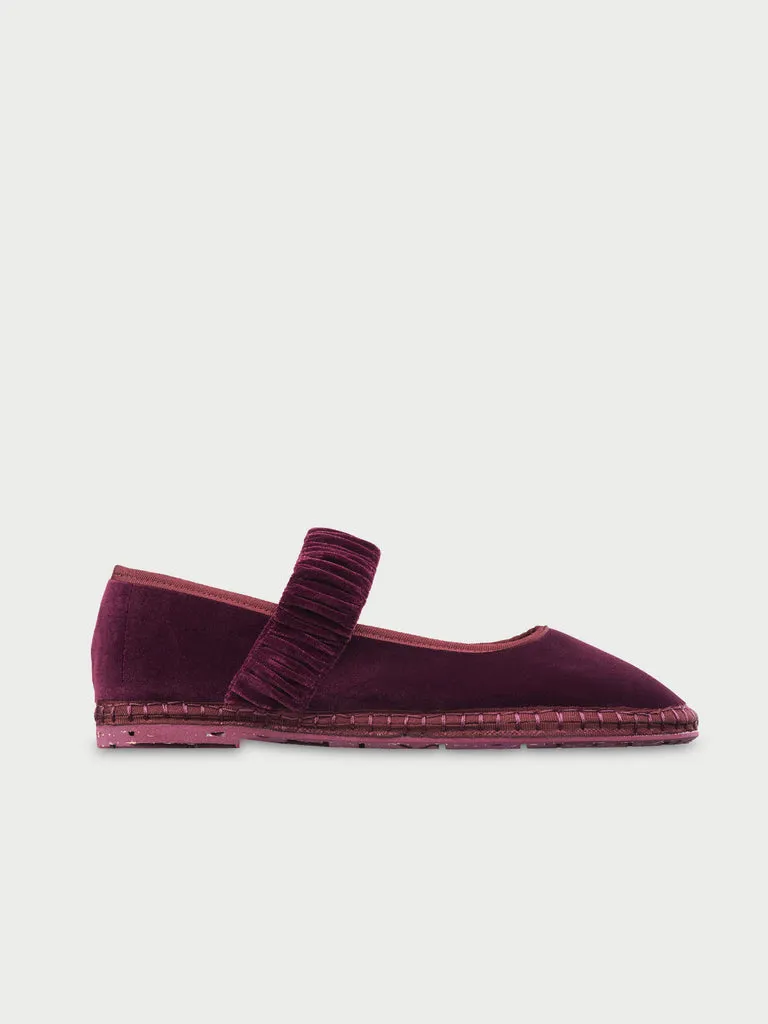 Flagelus Mafalda Aubergine balerini catifea
