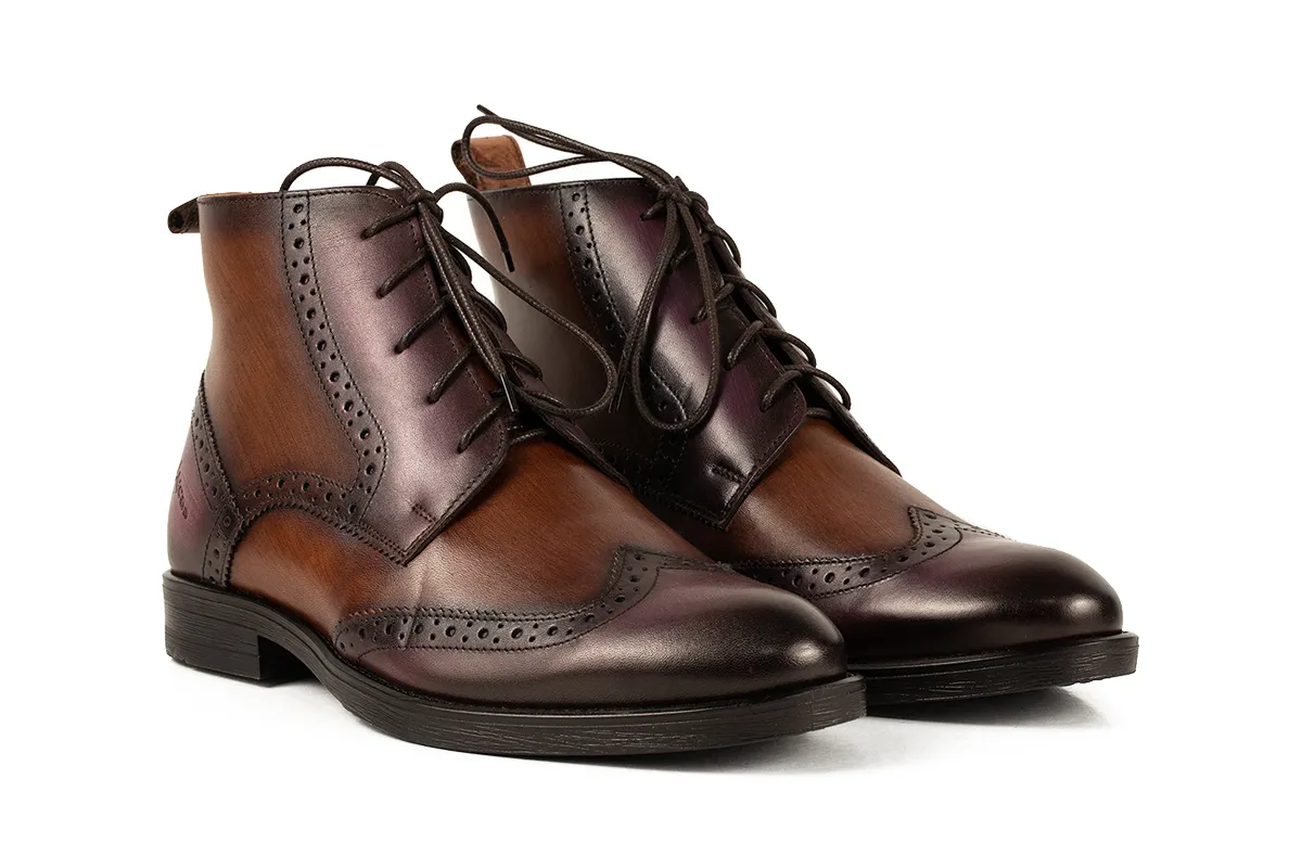 Lucas Shoes 850 ghete piele coniac bordo