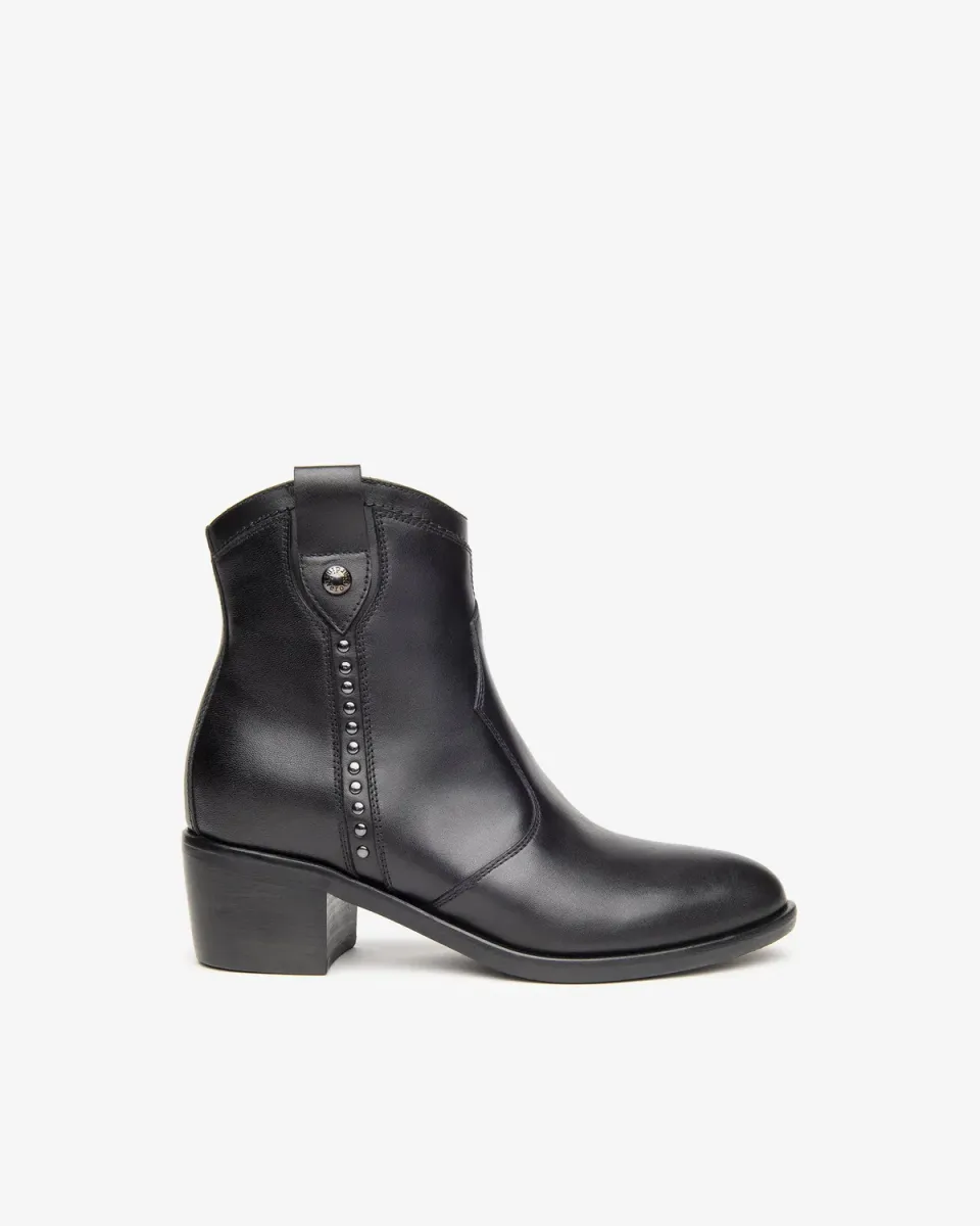 NeroGiardini botine dama piele stil cowboy toc jos