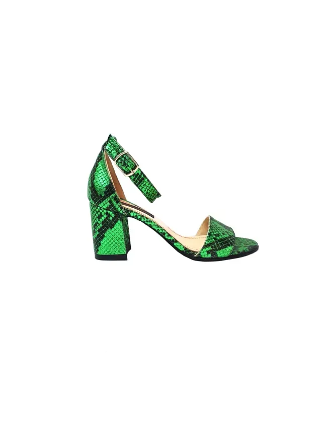 Catinca Shoes S10 CV sandale dama piele verde croco