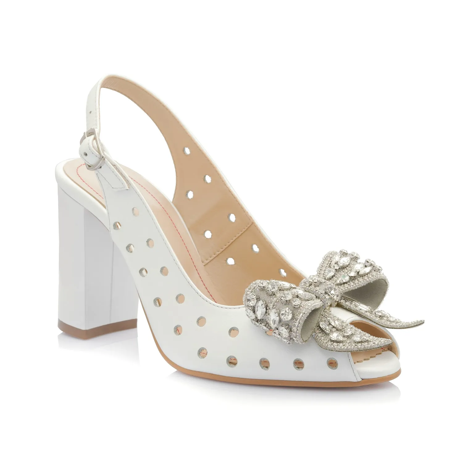 Catinca Shoes F24P sandale dama piele alb sidef