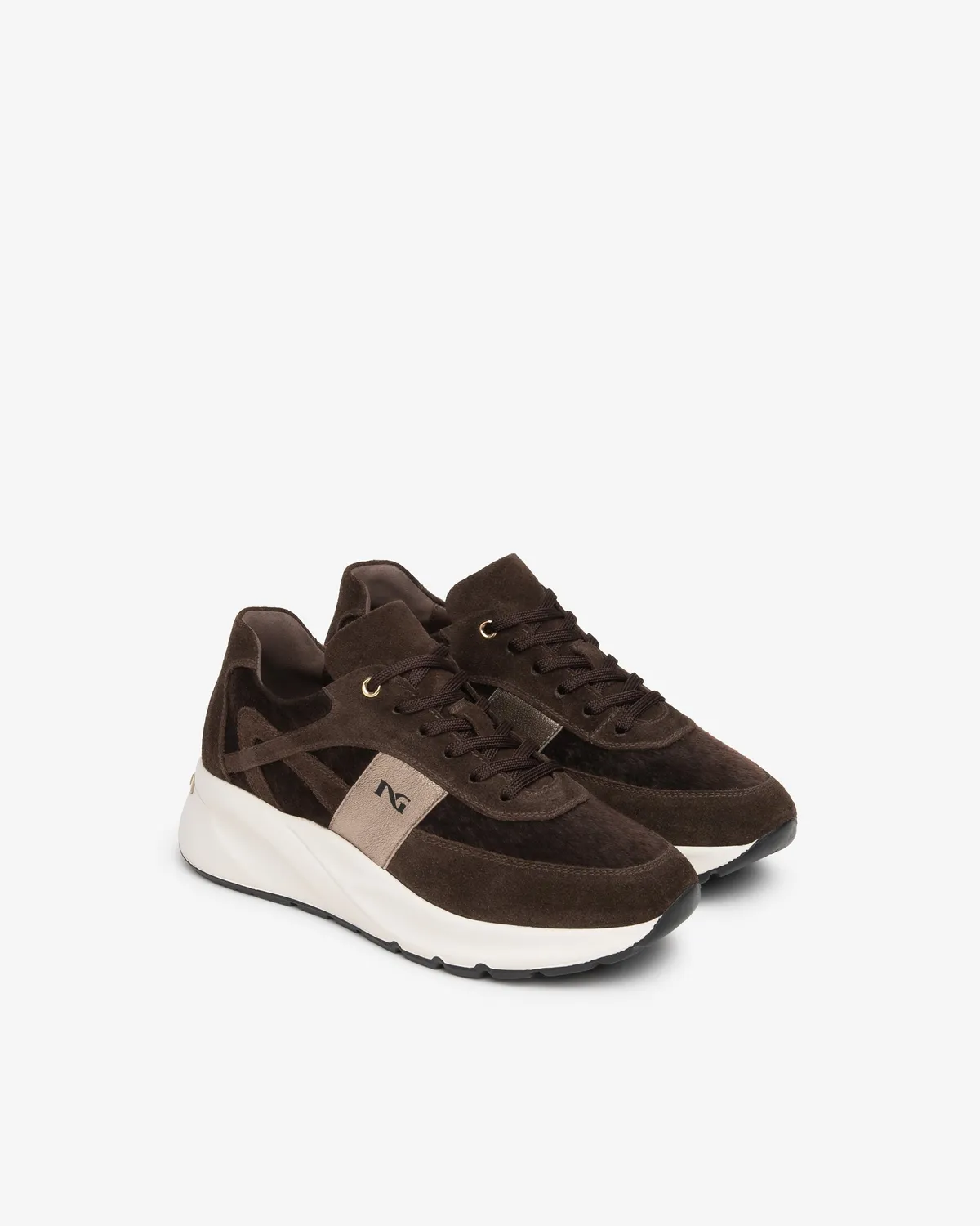 NeroGiardini sneakers dama piele intoarsa cu siret