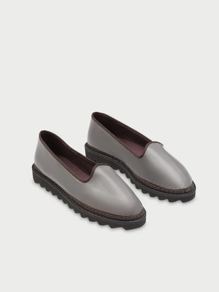 Flagelus Ame Grey papuci gri piele