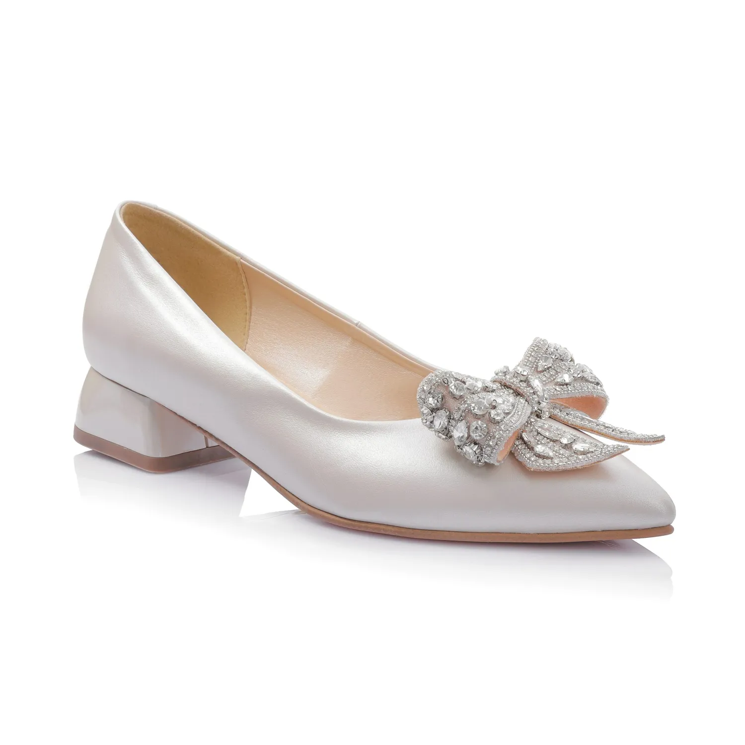 Catinca Shoes BL8 BEJ balerini piele naturala bej sidef