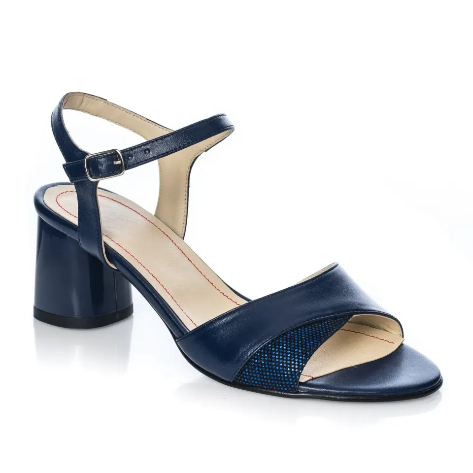 Catinca Shoes S2 BSC sandale piele bleumarin sclipici