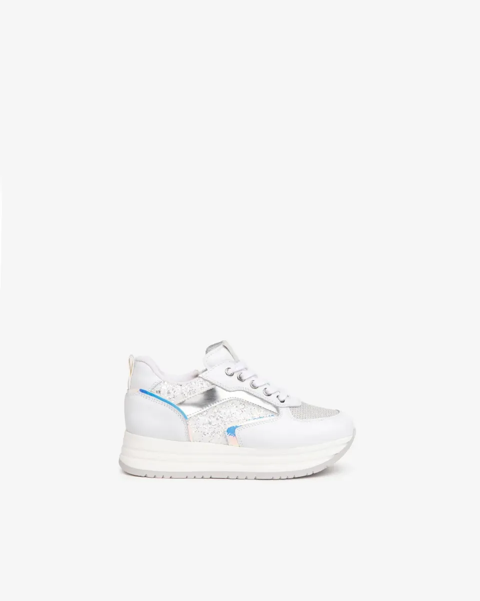 Sneakers NeroGiardini fete piele intoarsa cu fermoar