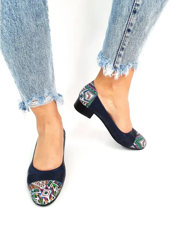 Catinca Shoes T12 BMT pantofi perforati bleumarin