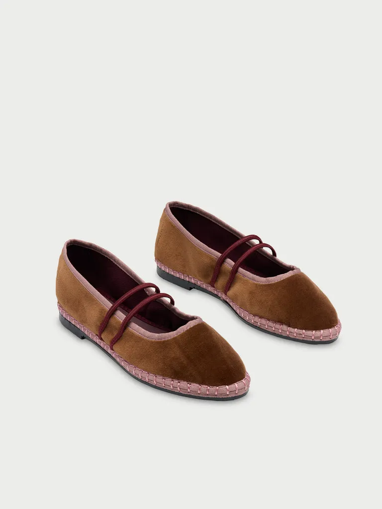 Flagelus Laurance Brown papuci catifea maro elastic