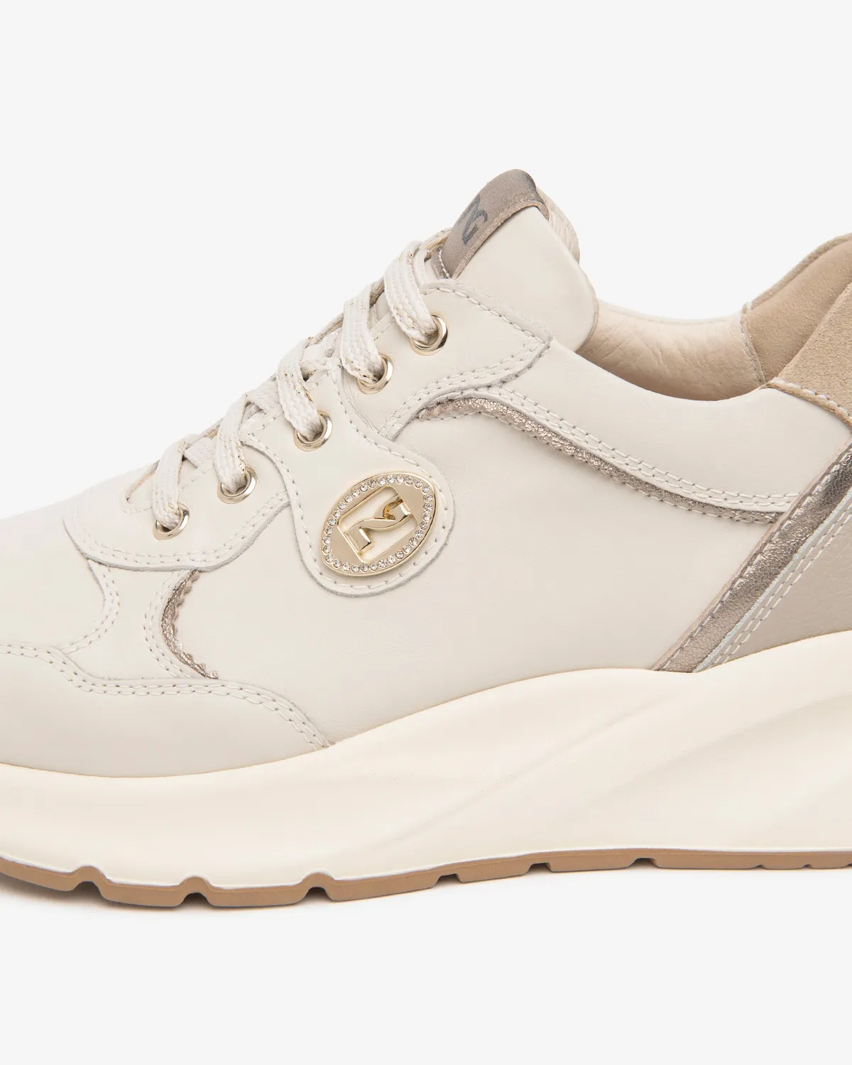 Sneakers dama NeroGiardini piele cu strasuri
