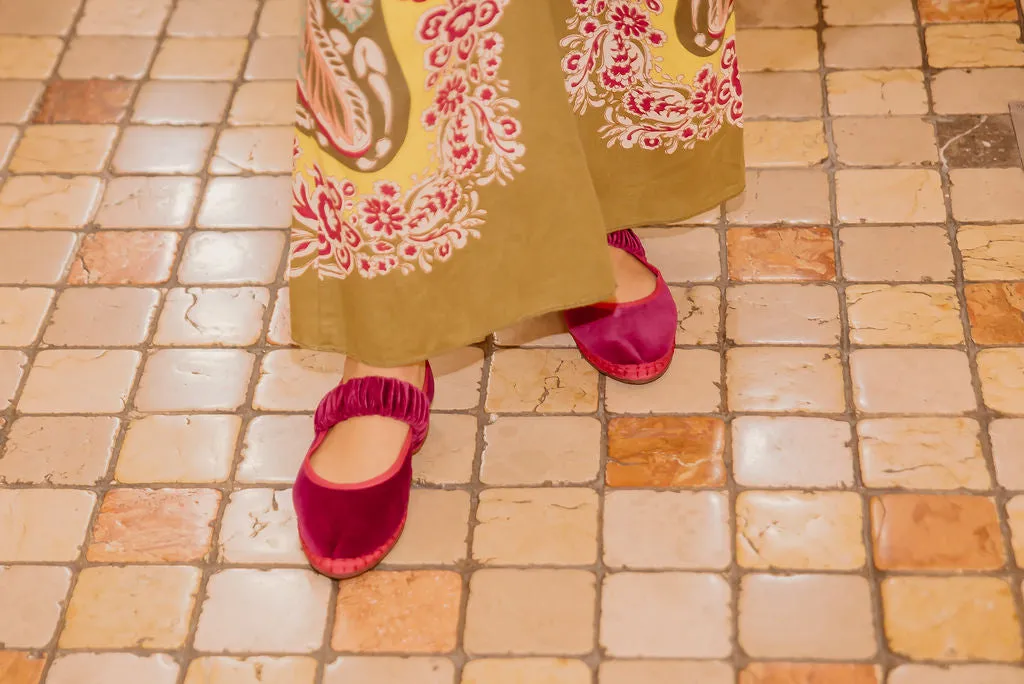 Flagelus Mafalda Magenta pantofi catifea fuchsia