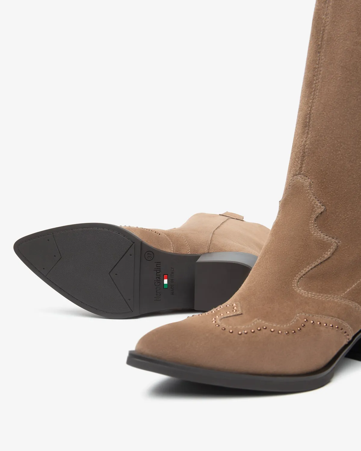 NeroGiardini cizme cowboy dama toc 50 mm iarna