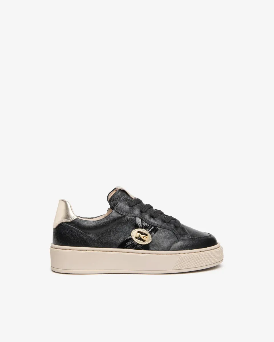 NeroGiardini sneakers fete piele lac si bijuterie