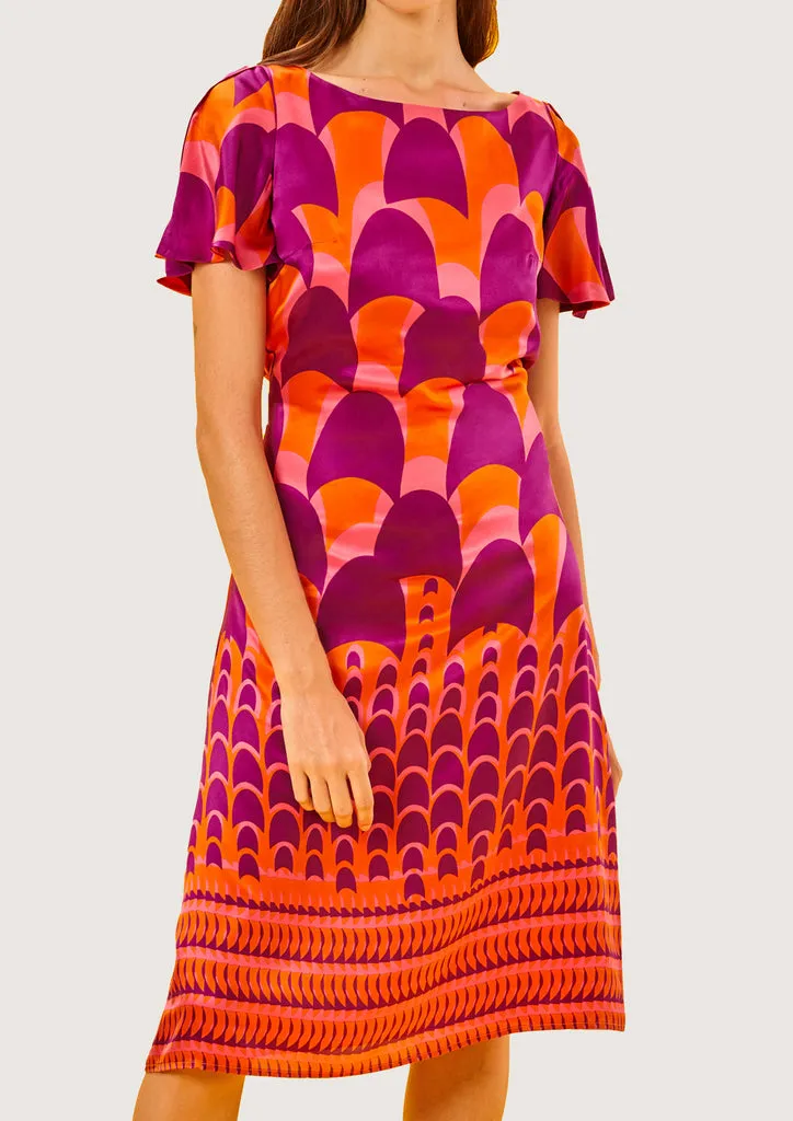 Flagelus Jean Swim Orange rochie matase portocaliu