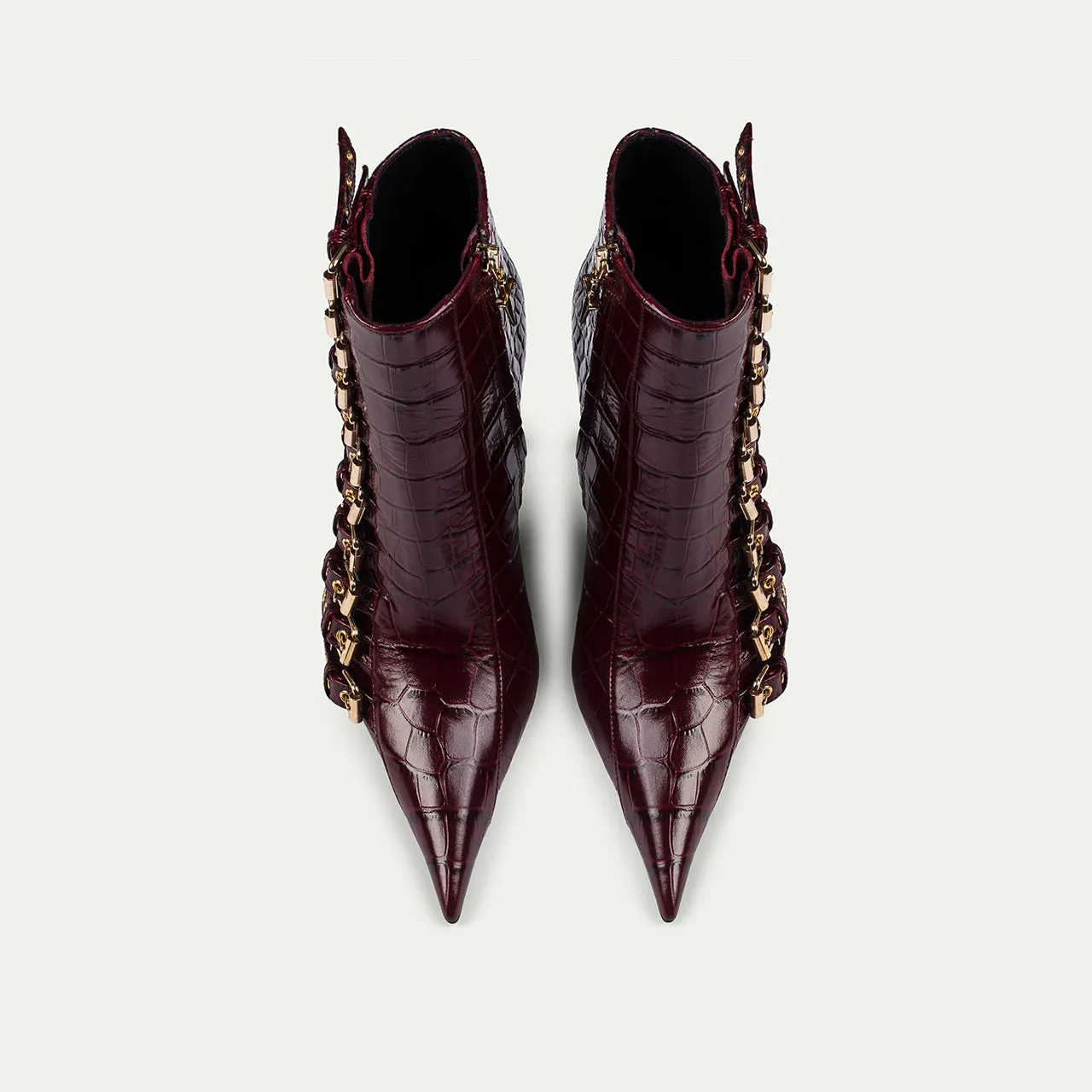 Cesare Paciotti Dafne botine dama piele bordeaux toc cui