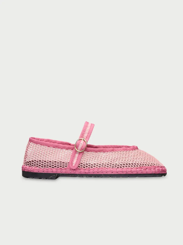 Flagelus Isabella Pink balerini mesh roz decupaj V