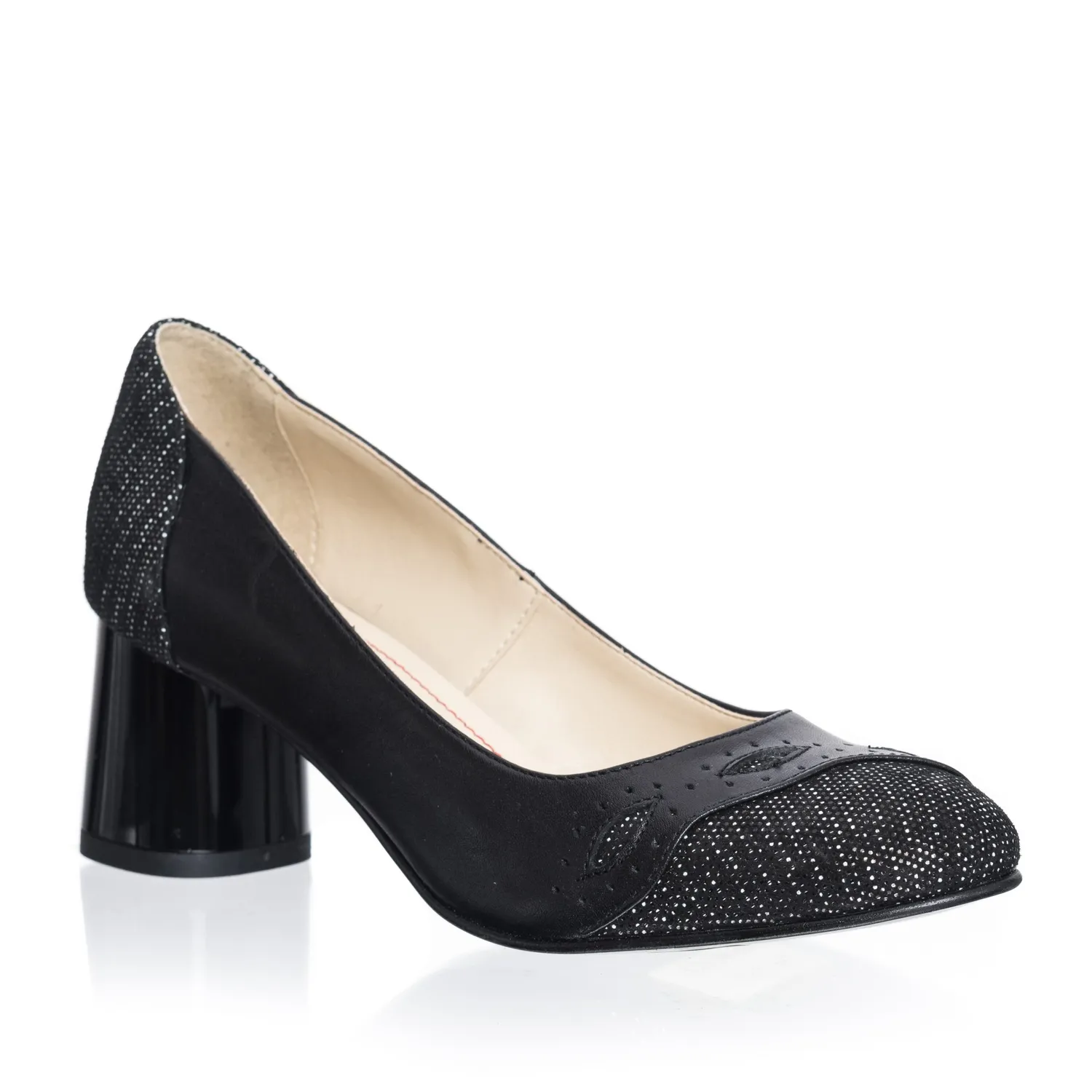 Catinca Shoes 03 NBP pantofi dama piele negru picatele