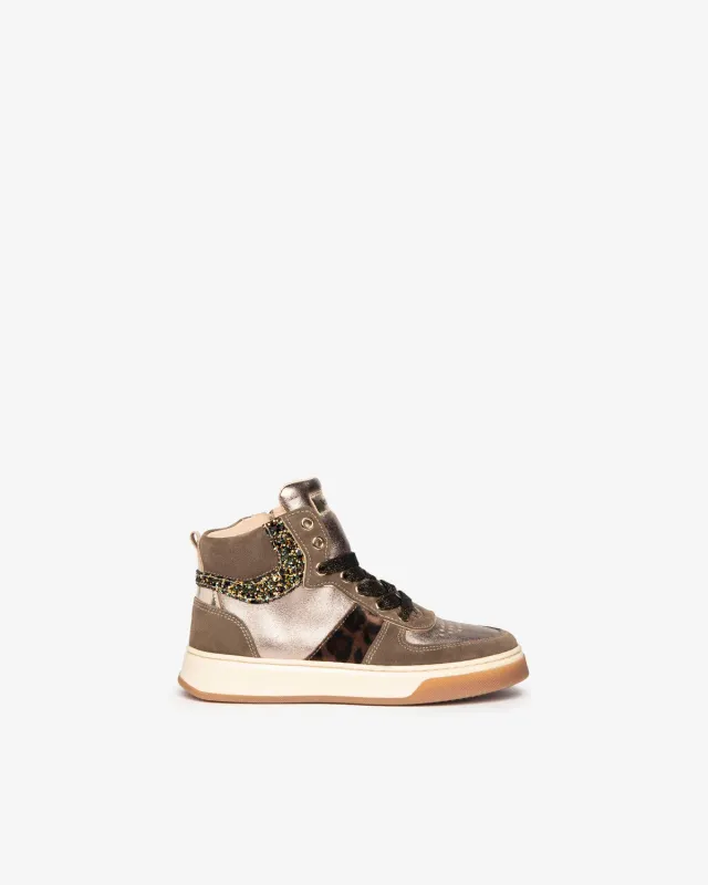 NeroGiardini sneakers fete piele intoarsa cu branț DryGo