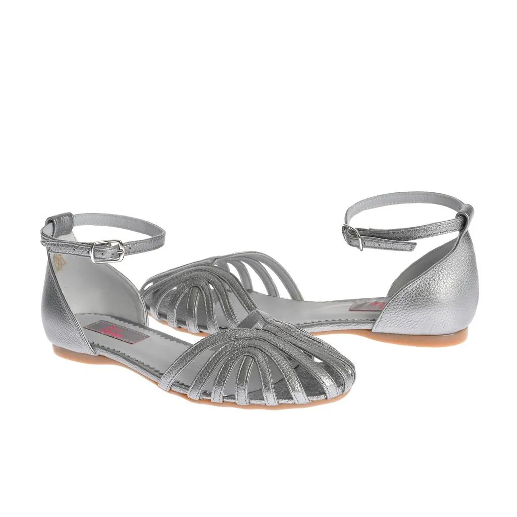 Ana Urbana Shoes Simplicity sandale argintiu talpa plata